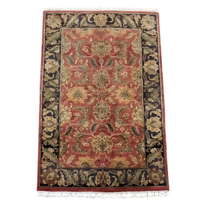 Classic Tabriz Style India Rug in Rusty Red 4 x 6.2