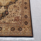 Traditional Persian-Style Beige Karachi Rug 6.1 x 9.2