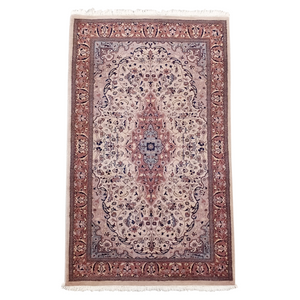 Small Super Fine Persian Rug in Rust & Ivory 3.2 x 5.3