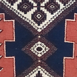 Geometric Afshar Rug in Tribal Design Red & Blue 3.3 x 5