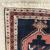 Geometric Afshar Rug in Tribal Design Red & Blue 3.3 x 5