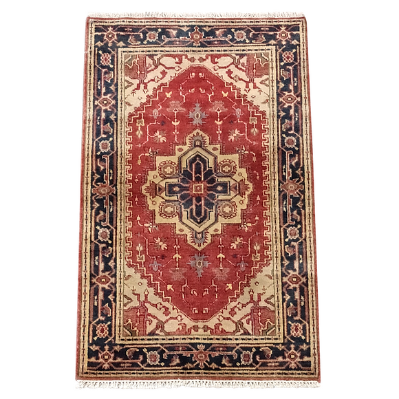 Serapi Persian Traditional Rug in Red & Ivory 3.2 x 5.1