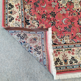 Sarouk Red & Ivory Floral Square Medallion Rug 6.6 x 7