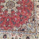 Sarouk Red & Ivory Floral Square Medallion Rug 6.6 x 7