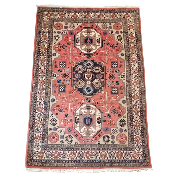 Traditional Red & Ivory Ardabil Persian Rug 6.4 x 9.5